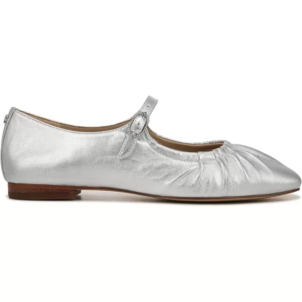 Sam Edelman Womens Micah Mary Jane FlatSoft Silver