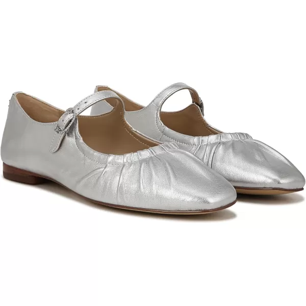 Sam Edelman Womens Micah Mary Jane FlatSoft Silver