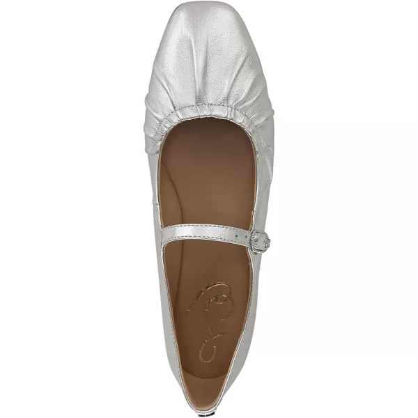Sam Edelman Womens Micah Mary Jane FlatSoft Silver