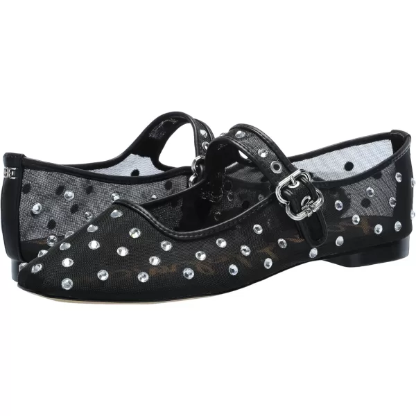 Sam Edelman Womens Michaela Mary Jane FlatBlack Glitz Mesh