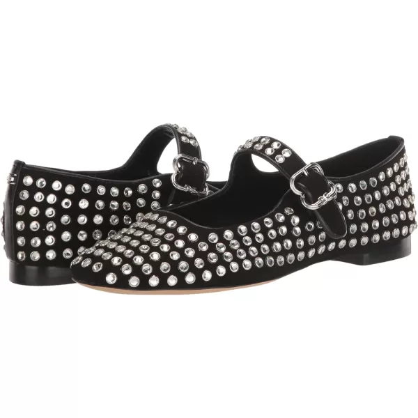 Sam Edelman Womens Michaela Mary Jane FlatBlack Suede Gem