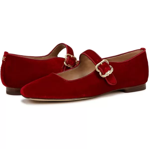 Sam Edelman Womens Michaela Mary Jane FlatBright Scarlet
