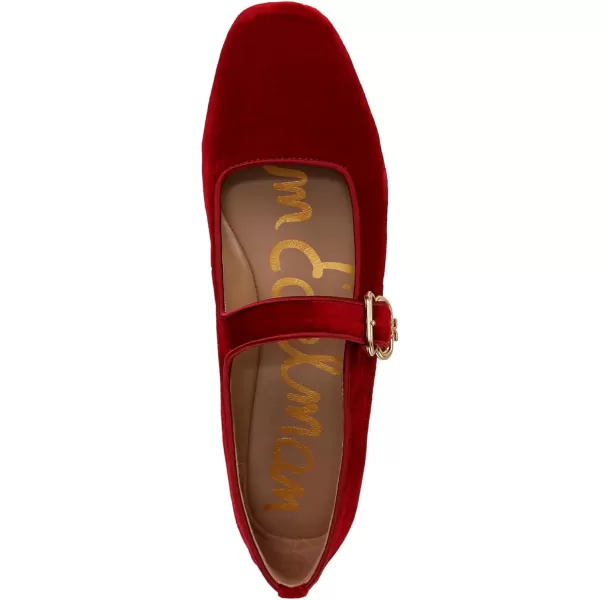 Sam Edelman Womens Michaela Mary Jane FlatBright Scarlet