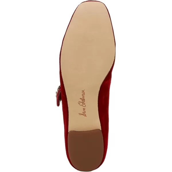 Sam Edelman Womens Michaela Mary Jane FlatBright Scarlet