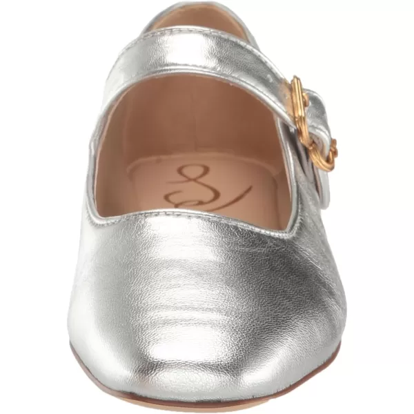 Sam Edelman Womens Michaela Mary Jane FlatSoft Silver