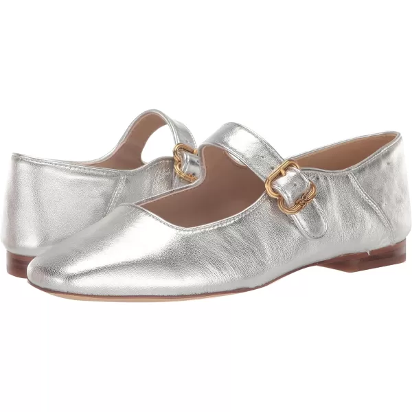 Sam Edelman Womens Michaela Mary Jane FlatSoft Silver
