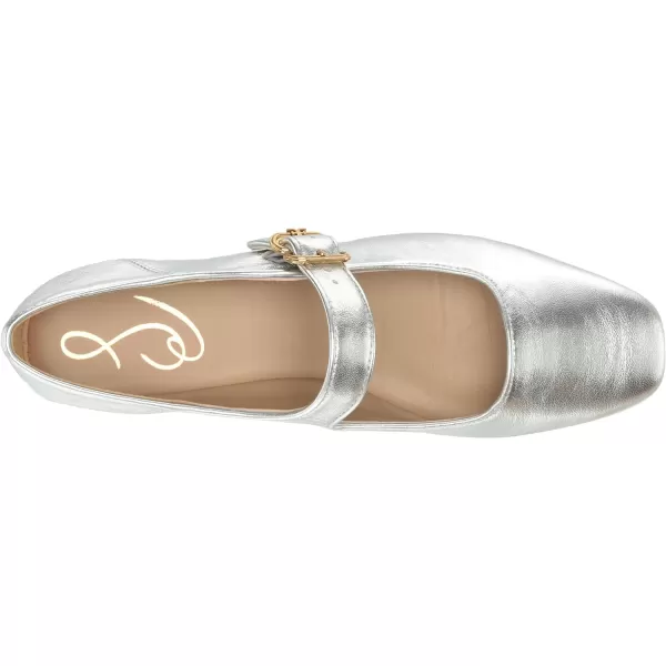 Sam Edelman Womens Michaela Mary Jane FlatSoft Silver
