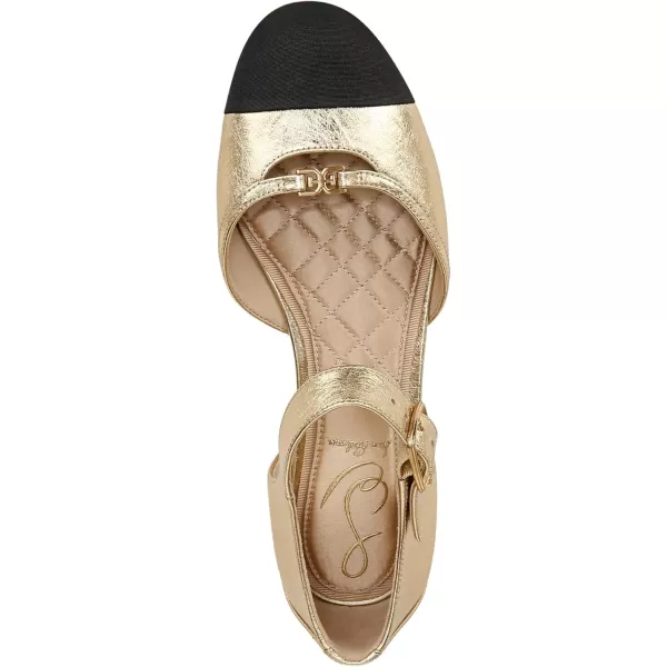 Sam Edelman Womens Rylie Mary Jane FlatAmber GoldBlack