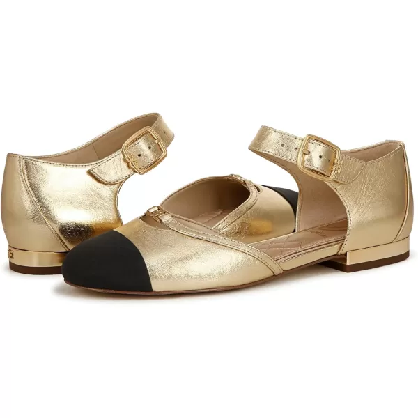 Sam Edelman Womens Rylie Mary Jane FlatAmber GoldBlack