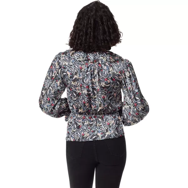 Sam Edelman Womens Vermont Cinched Waist TopDrifitng Paisley  Black