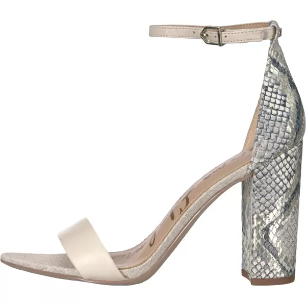 Sam Edelman Womens Yaro SandalModern IvoryBlackWhite Multi Snake Print