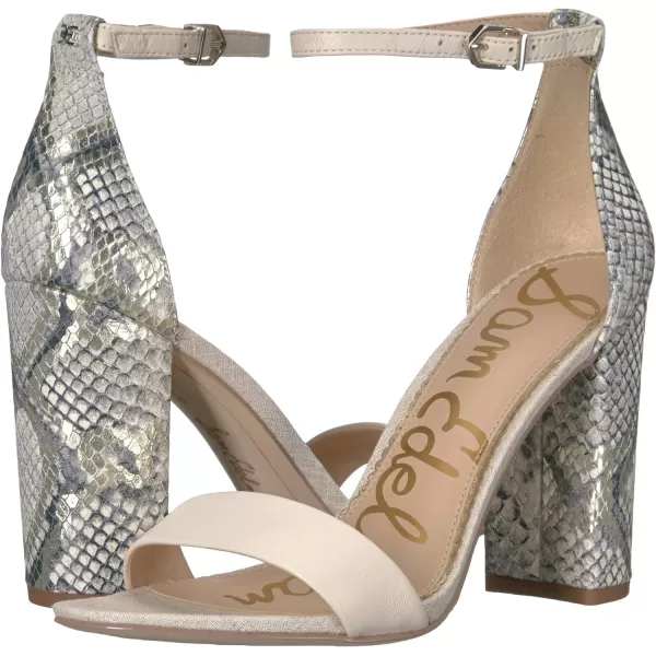 Sam Edelman Womens Yaro SandalModern IvoryBlackWhite Multi Snake Print