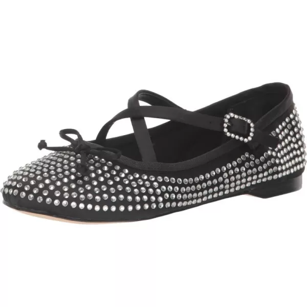 Circus NY Womens Zuri Ballet FlatBlack Satin Jewel