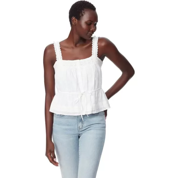 Sam Edelman Sportswear Womens Adeline Lace Peasant Tank TopBright White