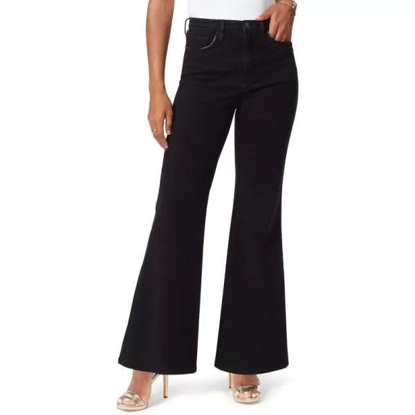 Sam Edelman Womens Bay High Rise Trouser Flare JeanTrue Black  Pu Trim