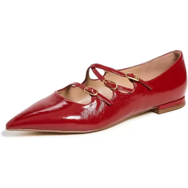 Sam Edelman Womens Cass Mary Jane FlatDeep Scarlet