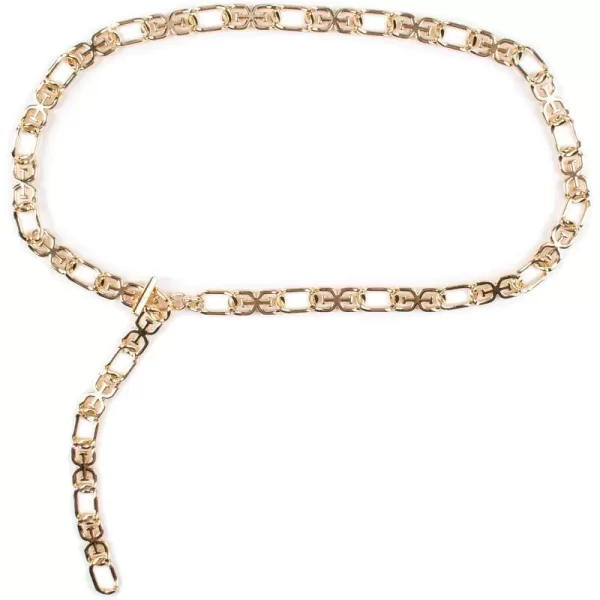 Sam Edelman Womens Fully Adjustable Doublee Logo Chain Link Dress BeltGold