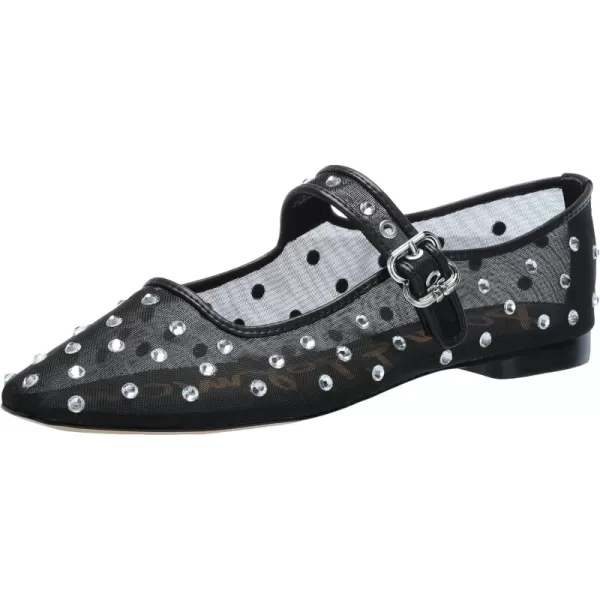 Sam Edelman Womens Michaela Mary Jane FlatBlack Glitz Mesh