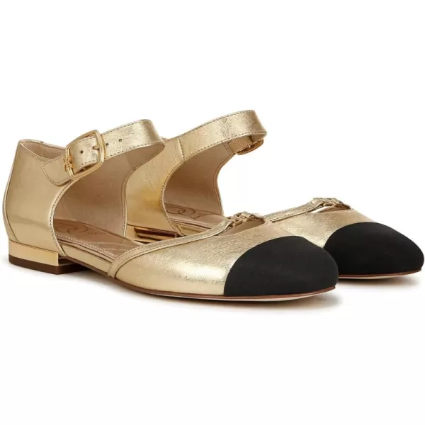 Sam Edelman Womens Rylie Mary Jane FlatAmber GoldBlack