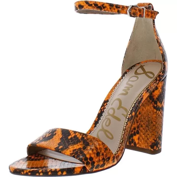 Sam Edelman Womens Yaro SandalNeon Orange Snake Print Leather