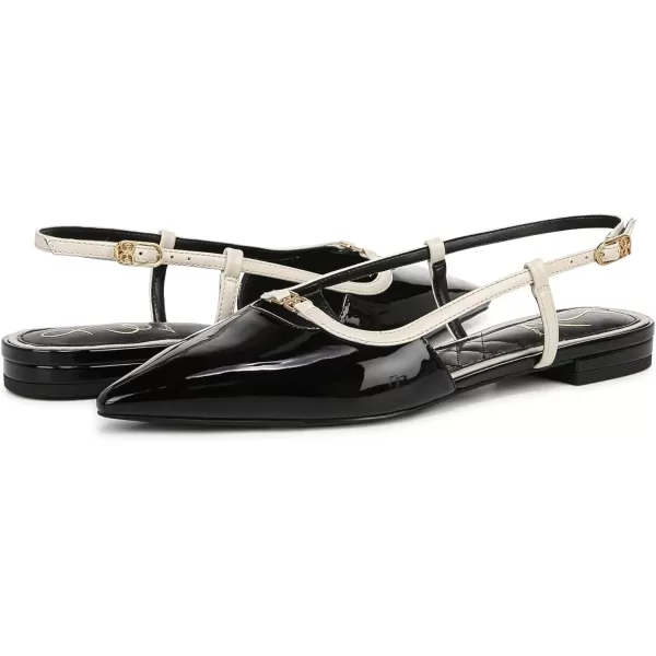 Sam Edelman Womens Cohen Ballet FlatBlack PatentAlpine Ivory