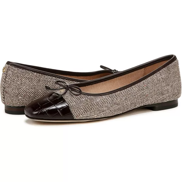 Sam Edelman Womens Marley Ballet FlatBrown Houndstooth Multi