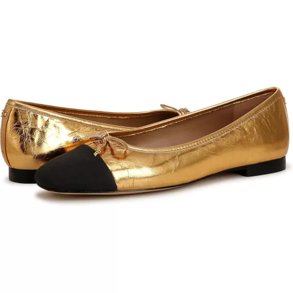 Sam Edelman Womens Marley Ballet FlatMedallion GoldBlack