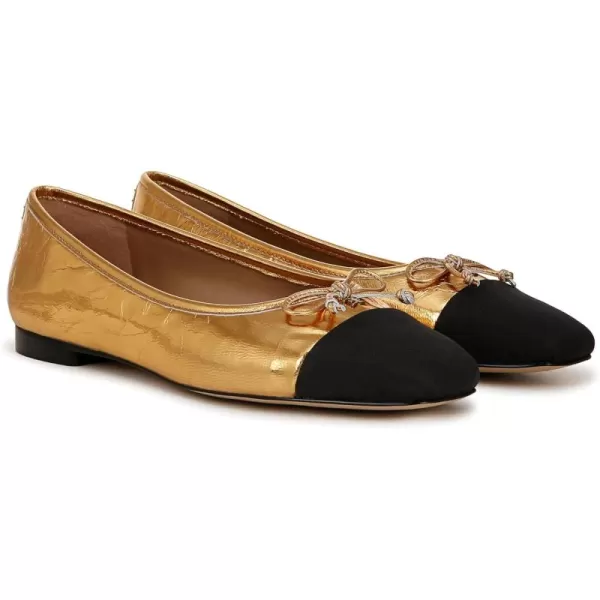 Sam Edelman Womens Marley Ballet FlatMedallion GoldBlack