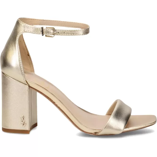 Sam Edelman Womens Daniella Block Heel SandalMolten Gold Metallic Leather