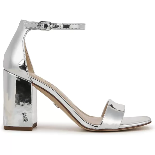 Sam Edelman Womens Daniella Block Heel SandalSoft Silver Specchio