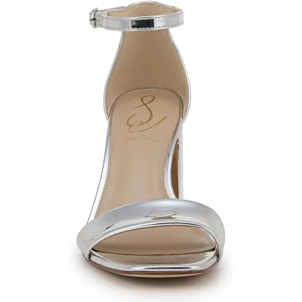 Sam Edelman Womens Daniella Block Heel SandalSoft Silver Specchio
