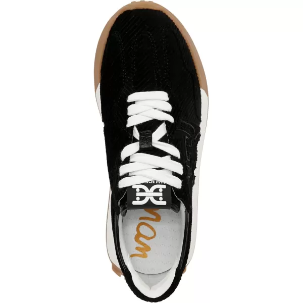 Sam Edelman Womens Langley Lace Up SneakerBlack Corduroy