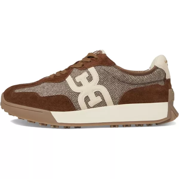 Sam Edelman Womens Langley Lace Up SneakerBrown Houndstooth Multi