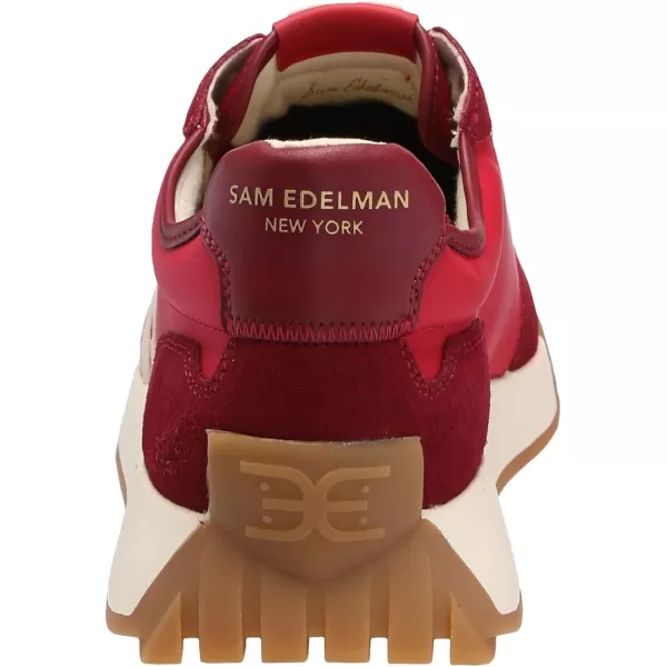 Sam Edelman Womens Langley Lace Up SneakerDeep Scarlet
