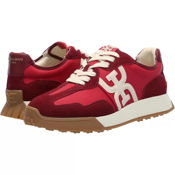 Sam Edelman Womens Langley Lace Up SneakerDeep Scarlet