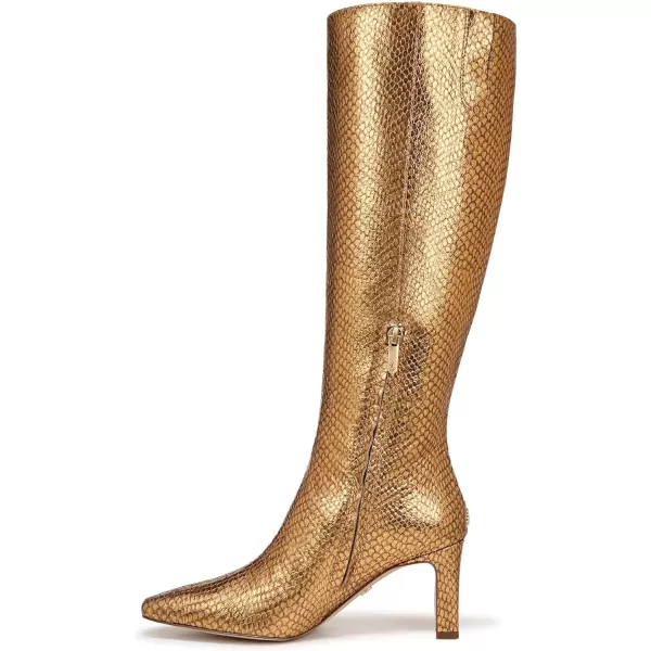 Sam Edelman Womens Sylvia Knee High BootMedallion Gold Snake Wide Calf