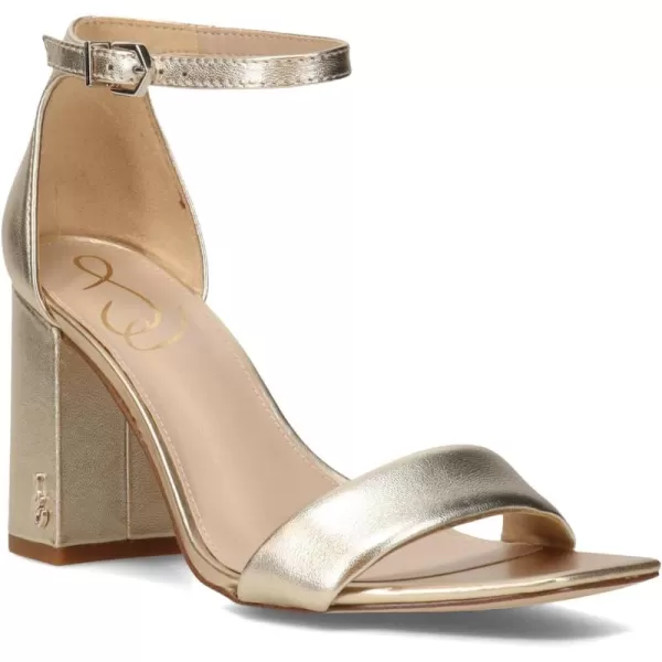 Sam Edelman Womens Daniella Block Heel SandalMolten Gold Metallic Leather