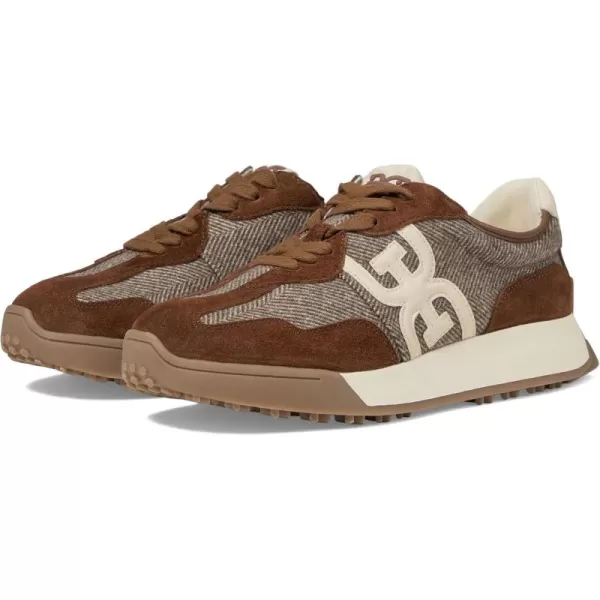 Sam Edelman Womens Langley Lace Up SneakerBrown Houndstooth Multi