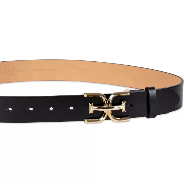 Sam Edelman Womens Casual DoubleE Logo Plaque Buckle Leather Belt for Jeans and TrousersBlack