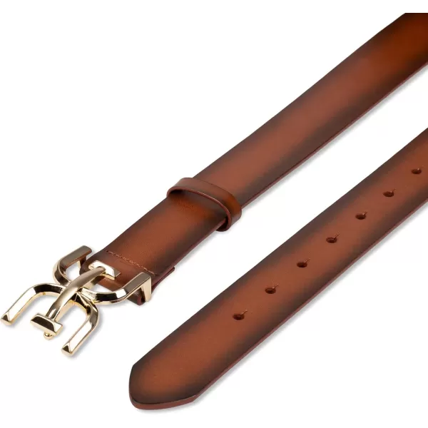 Sam Edelman Womens Casual DoubleE Logo Plaque Buckle Leather Belt for Jeans and TrousersTan