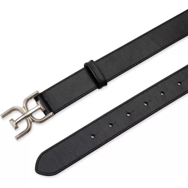 Sam Edelman Womens Fashion DoubleE Plaque Logo Buckle Slim Textured Belt for Jeans Dresses and TrousersBlack
