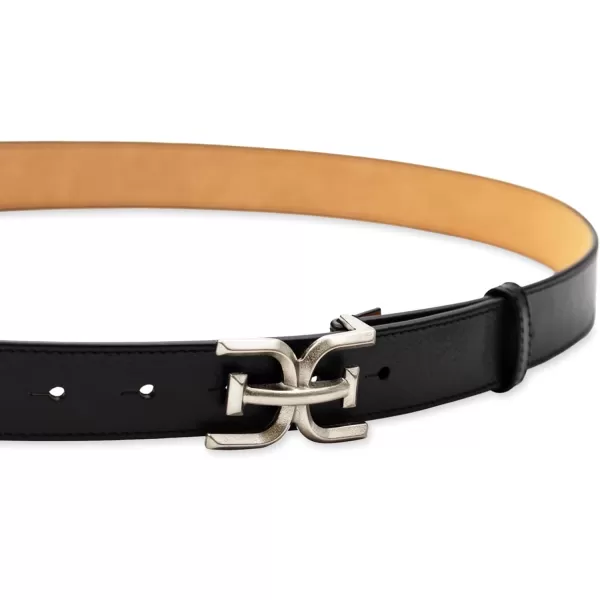 Sam Edelman Womens Fashion DoubleE Plaque Logo Buckle Slim Textured Belt for Jeans Dresses and TrousersBlack
