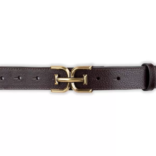 Sam Edelman Womens Fashion DoubleE Plaque Logo Buckle Slim Textured Belt for Jeans Dresses and TrousersBrown