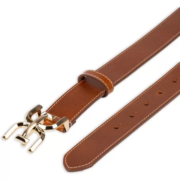 Sam Edelman Womens Fashion DoubleE Plaque Logo Buckle Slim Textured Belt for Jeans Dresses and TrousersSaddle