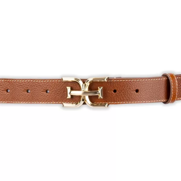 Sam Edelman Womens Fashion DoubleE Plaque Logo Buckle Slim Textured Belt for Jeans Dresses and TrousersSaddle