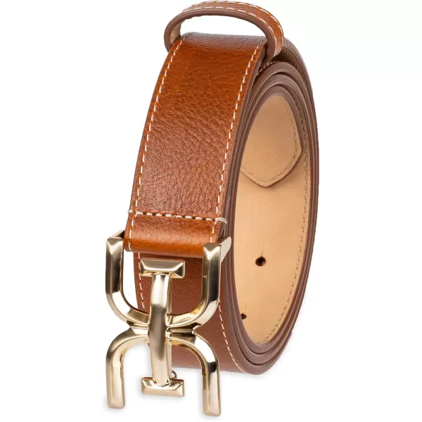 Sam Edelman Womens Fashion DoubleE Plaque Logo Buckle Slim Textured Belt for Jeans Dresses and TrousersSaddle