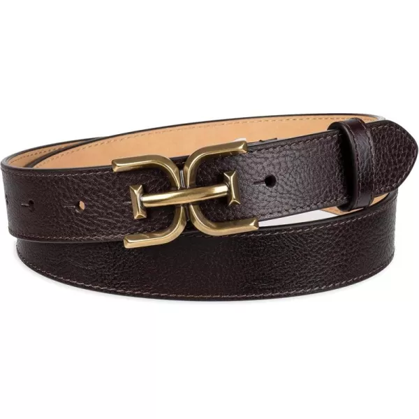 Sam Edelman Womens Fashion DoubleE Plaque Logo Buckle Slim Textured Belt for Jeans Dresses and TrousersBrown