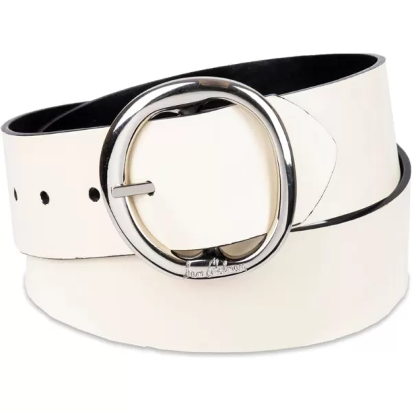 Sam Edelman Womens TwoinOne Reversible Center Bar Buckle Belt Black Centerbar SmallIvoryBlack