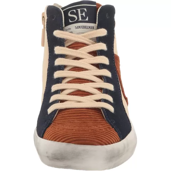 imageSam Edelman Girls Poppy Lace Up SneakerEggshellMustardBaltic Navy