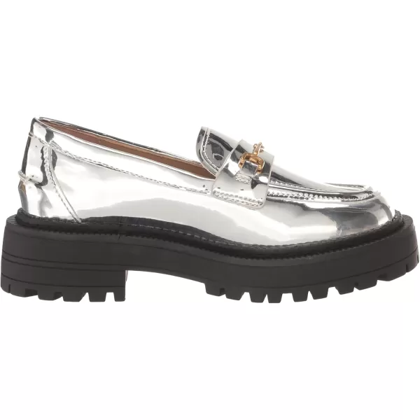imageSam Edelman Girls Laurs Lug Sole LoaferSoft Silver